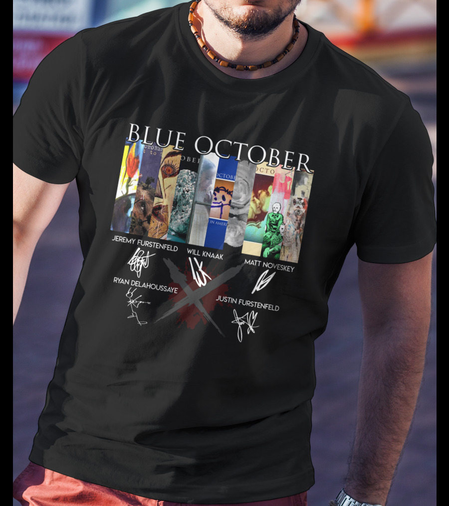Blue October Jeremy Furstenfeld Will Knaak Matt Noveskey Ryan Delahoussaye Justin Furstenfeld T-Shirt