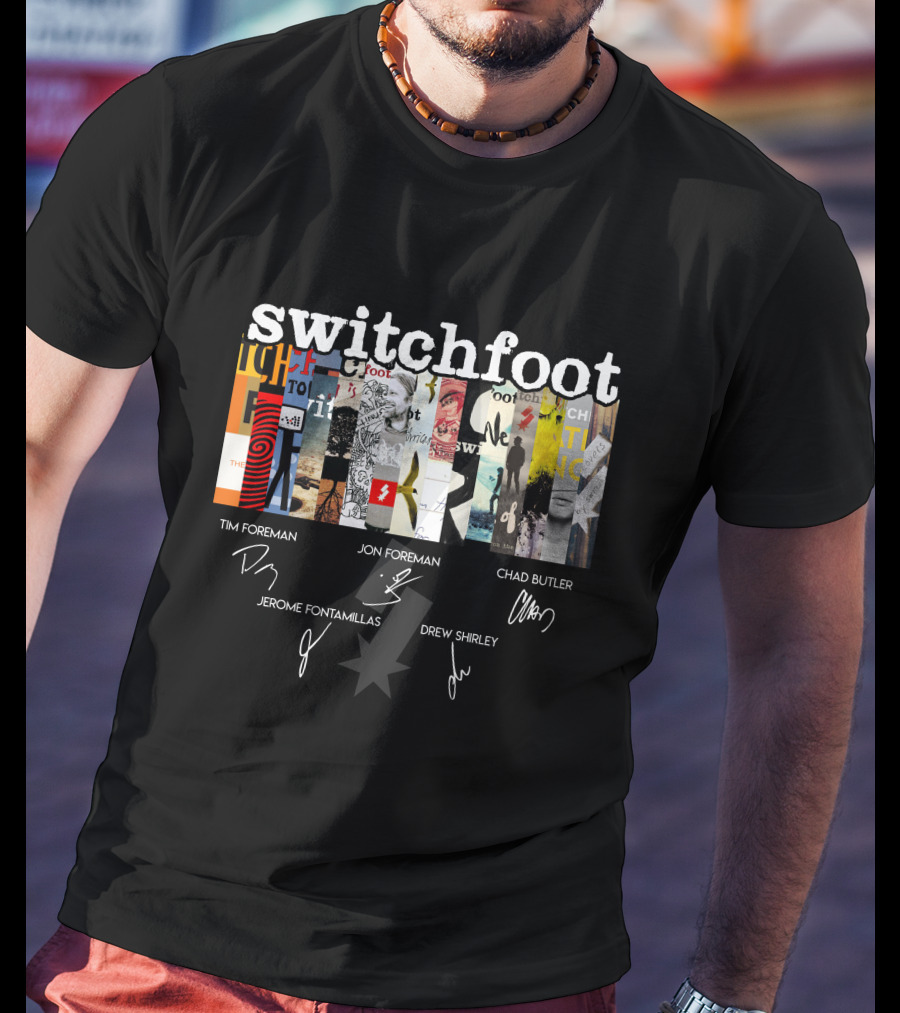 Switchfoot Album Collage With Band Member Signatures T-Shirt