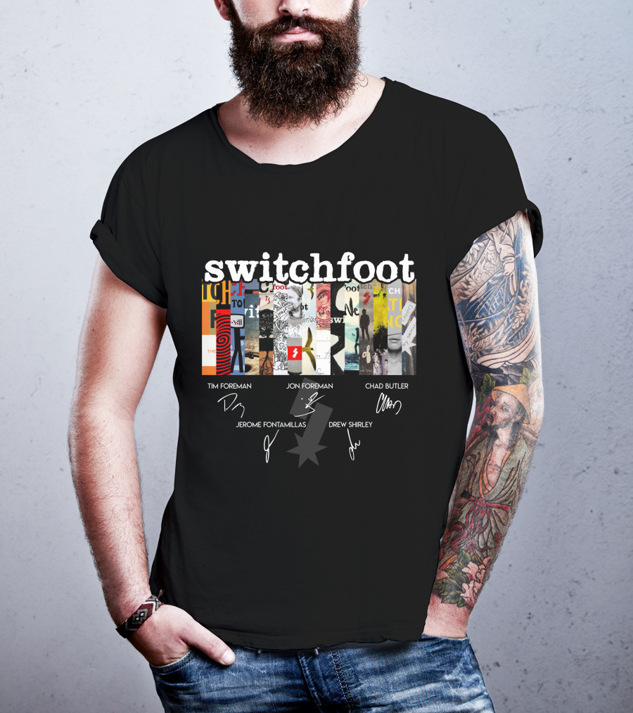 Switchfoot Album Collage With Band Member Signatures T-Shirt