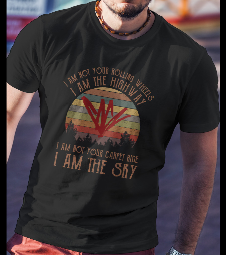 I Am The Highway I Am The Sky Retro Style Trees T-Shirt