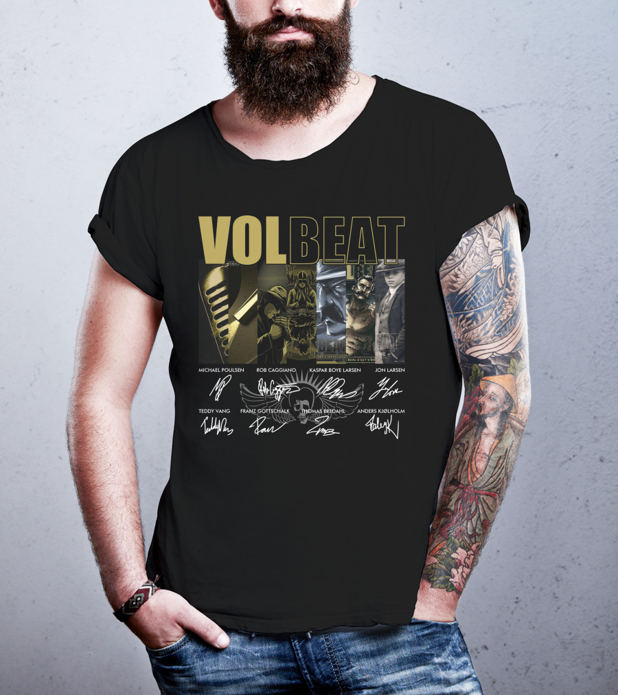 Volbeat Michael Poulsen Rob Caggiano Kaspar Boye Larsen Jon Larsen Teddy Vang Franz Gottschalk Thomas Bredahl Anders Kjølholm T-Shirt