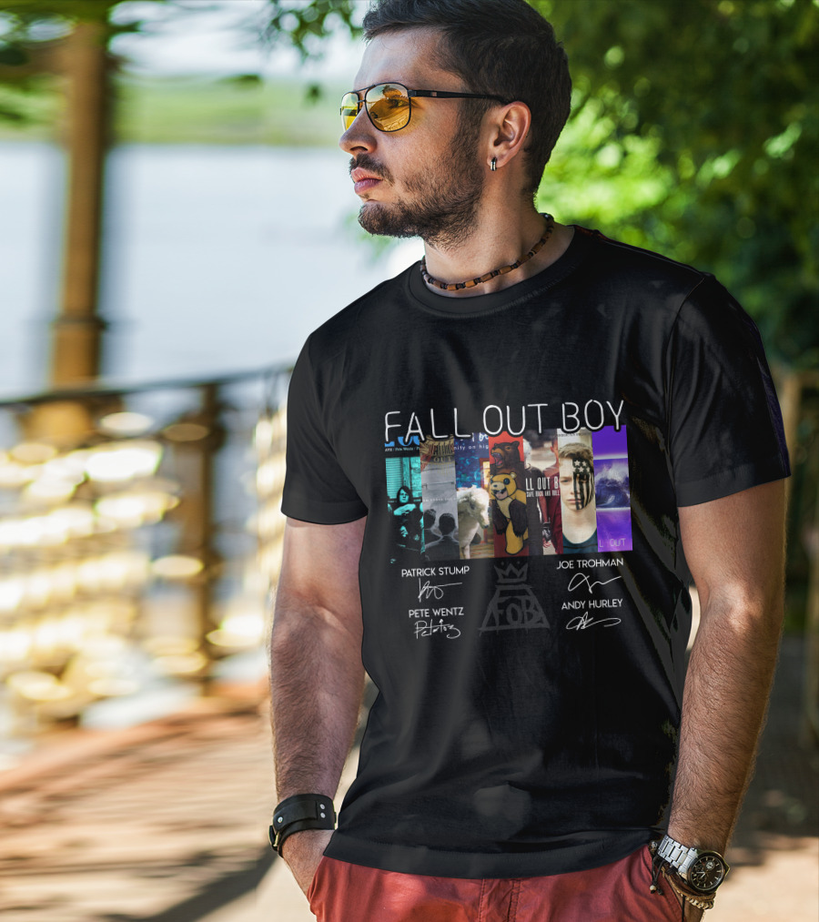 Fall Out Boy Signed Album Cover Foil Poster T-Shirt