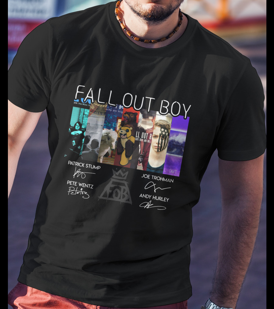 Fall Out Boy Signed Album Cover Foil Poster T-Shirt