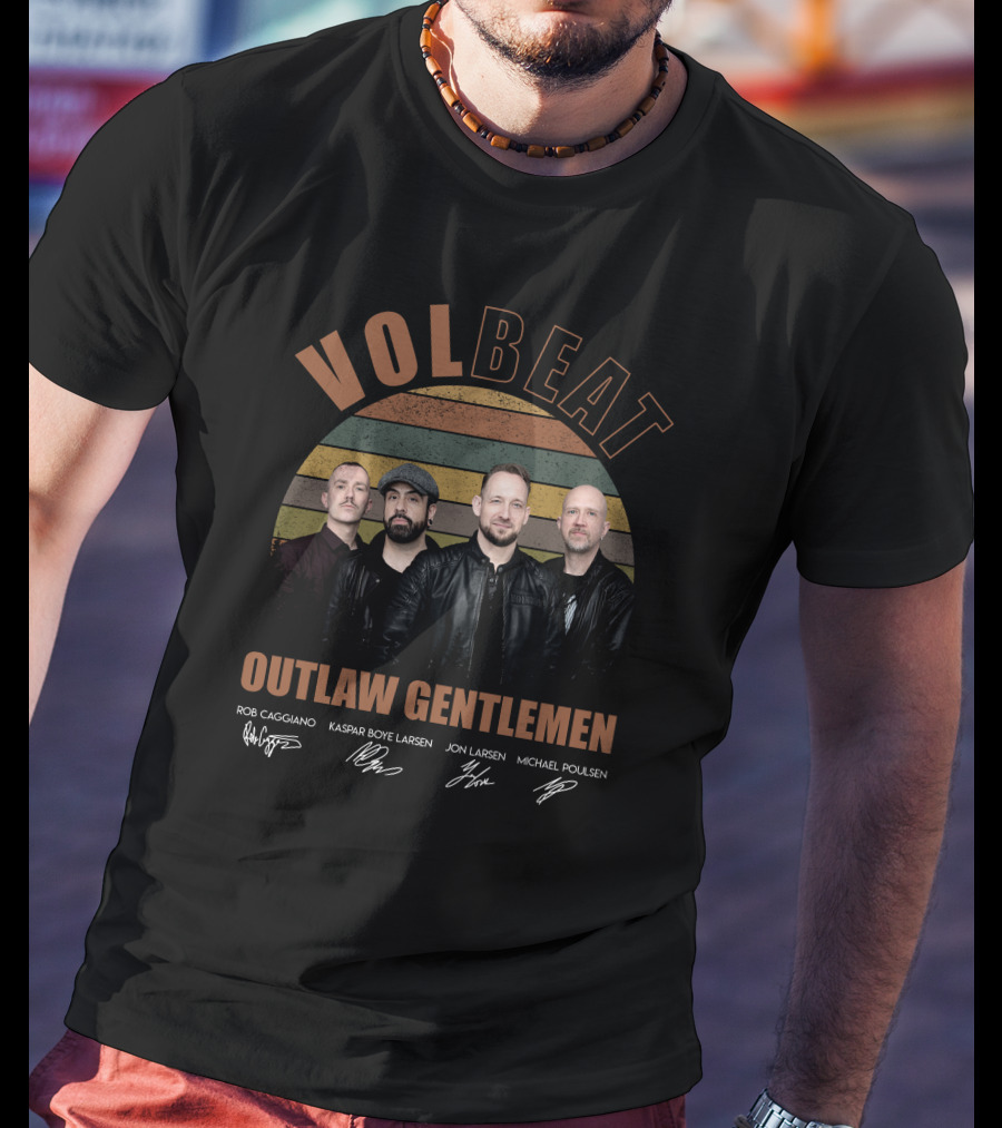 Volbeat Outlaw Gentlemen Rob Caggiano Kaspar Boye Larsen Jon Larsen Michael Poulsen T-Shirt
