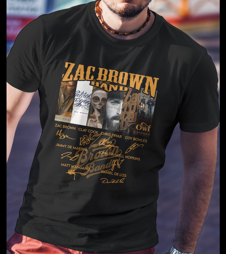 Zac Brown Band Jekyll And Hyde Album Art And Signatures T-Shirt