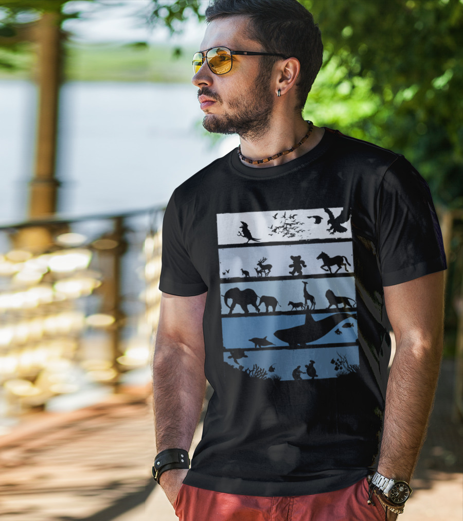 Animal Silhouettes Across Habitats Story T-Shirt