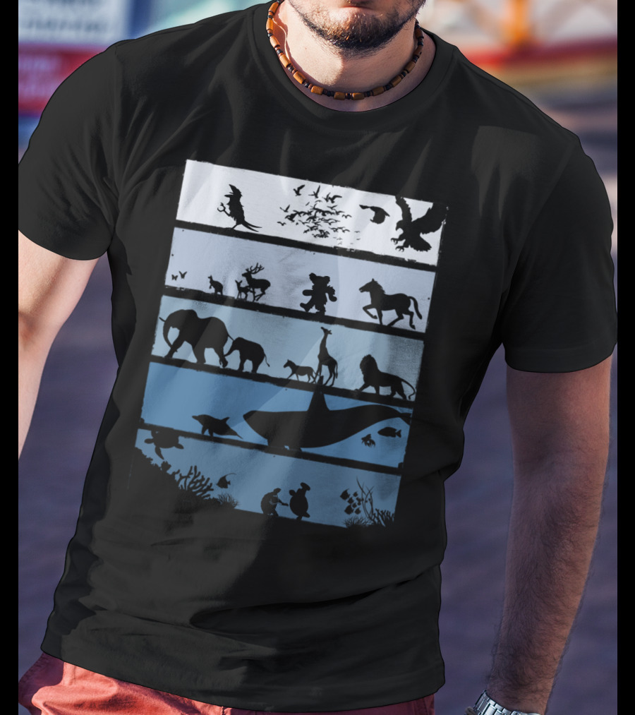 Animal Silhouettes Across Habitats Story T-Shirt