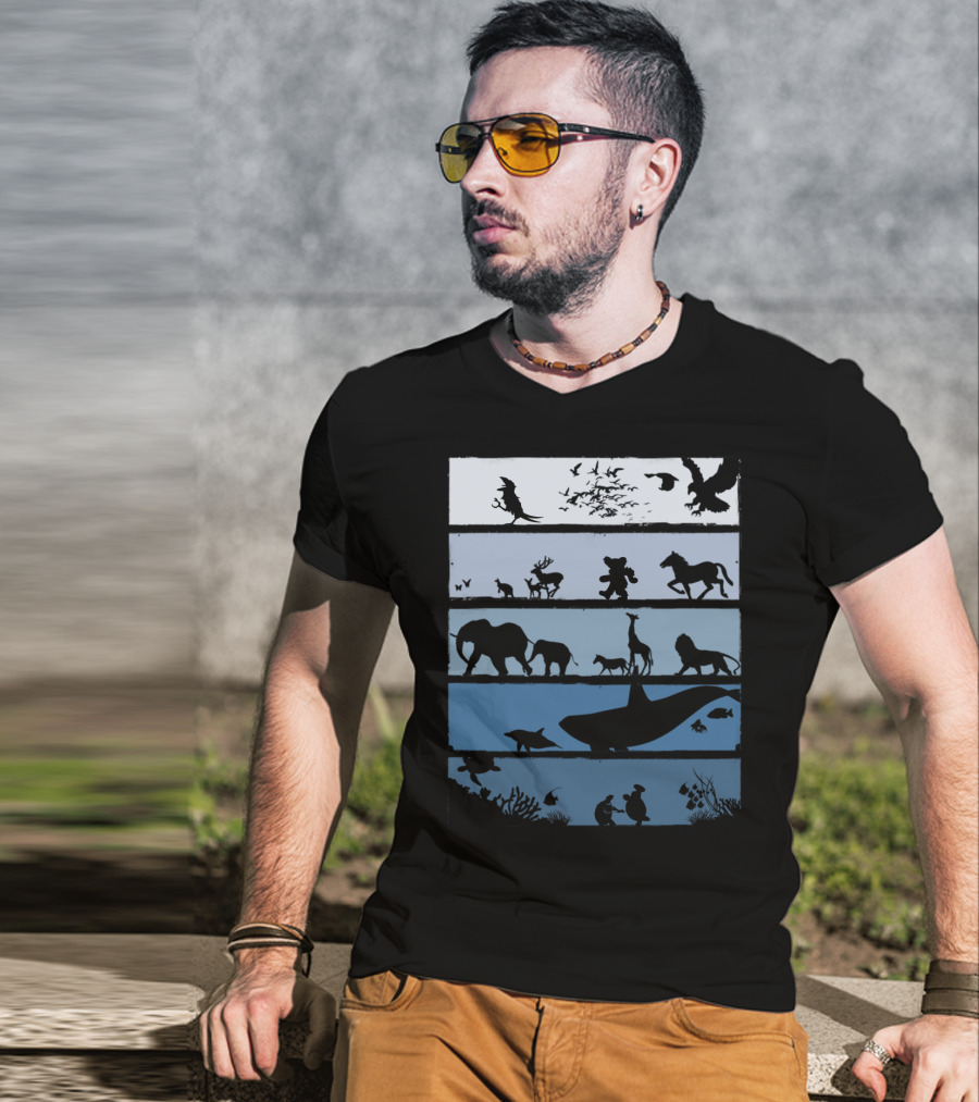 Animal Silhouettes Across Habitats Story T-Shirt