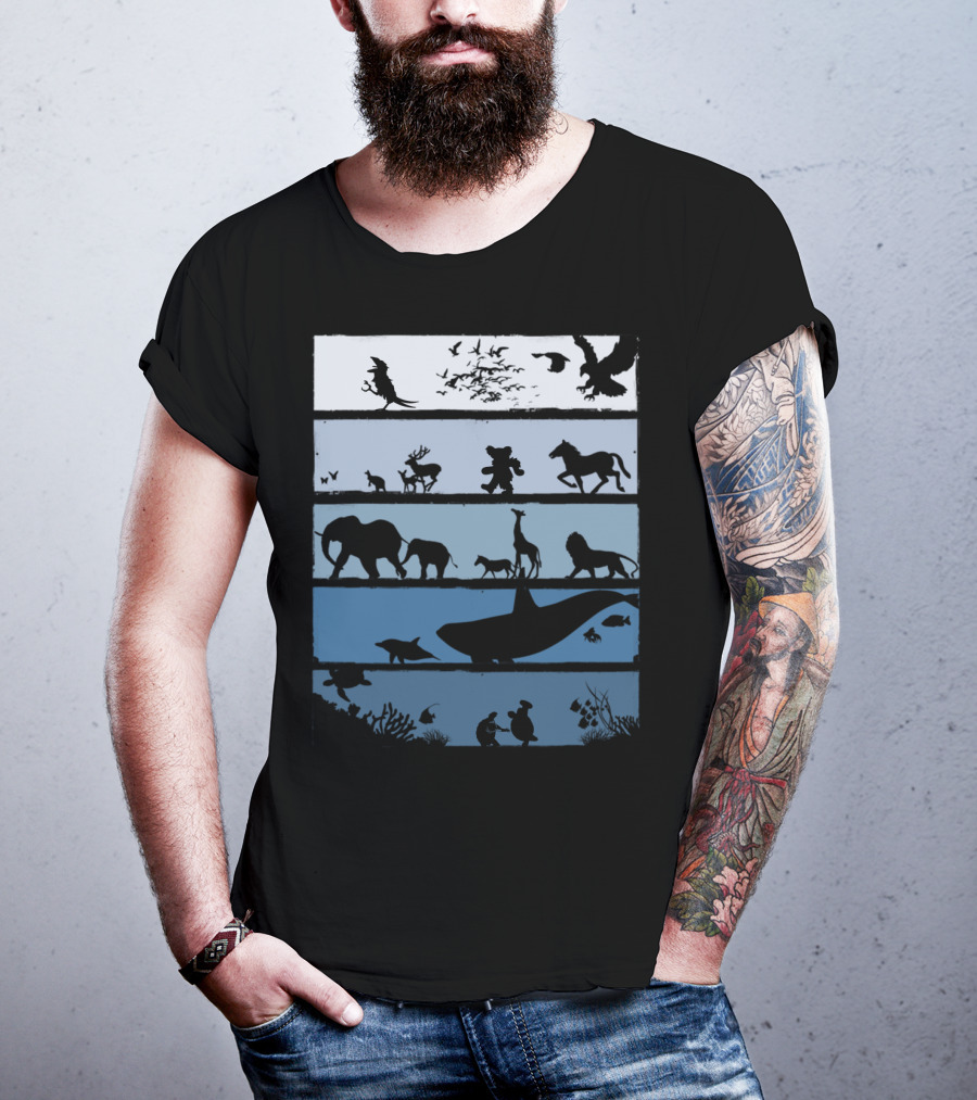 Animal Silhouettes Across Habitats Story T-Shirt