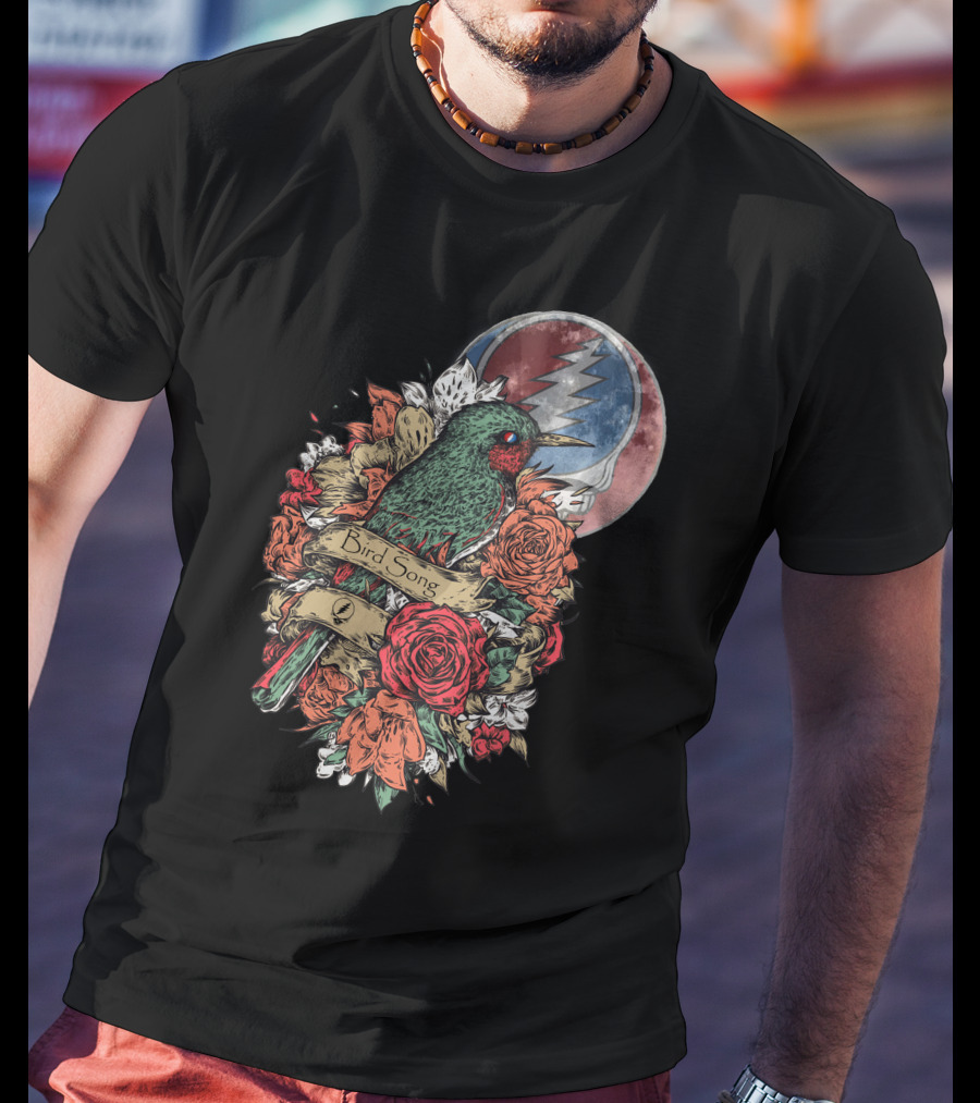 Grateful Dead Steal Your Face Floral Bird Song T-Shirt