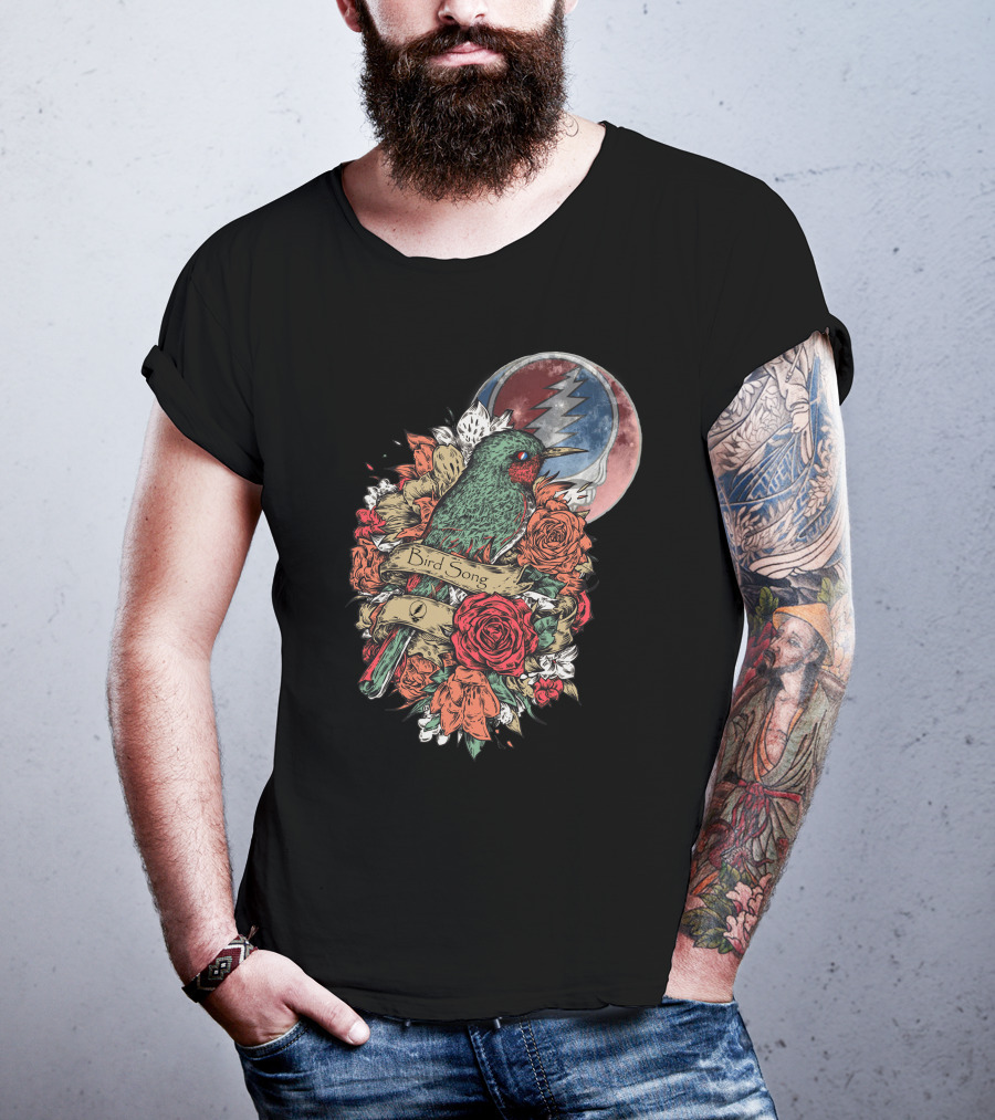 Grateful Dead Steal Your Face Floral Bird Song T-Shirt