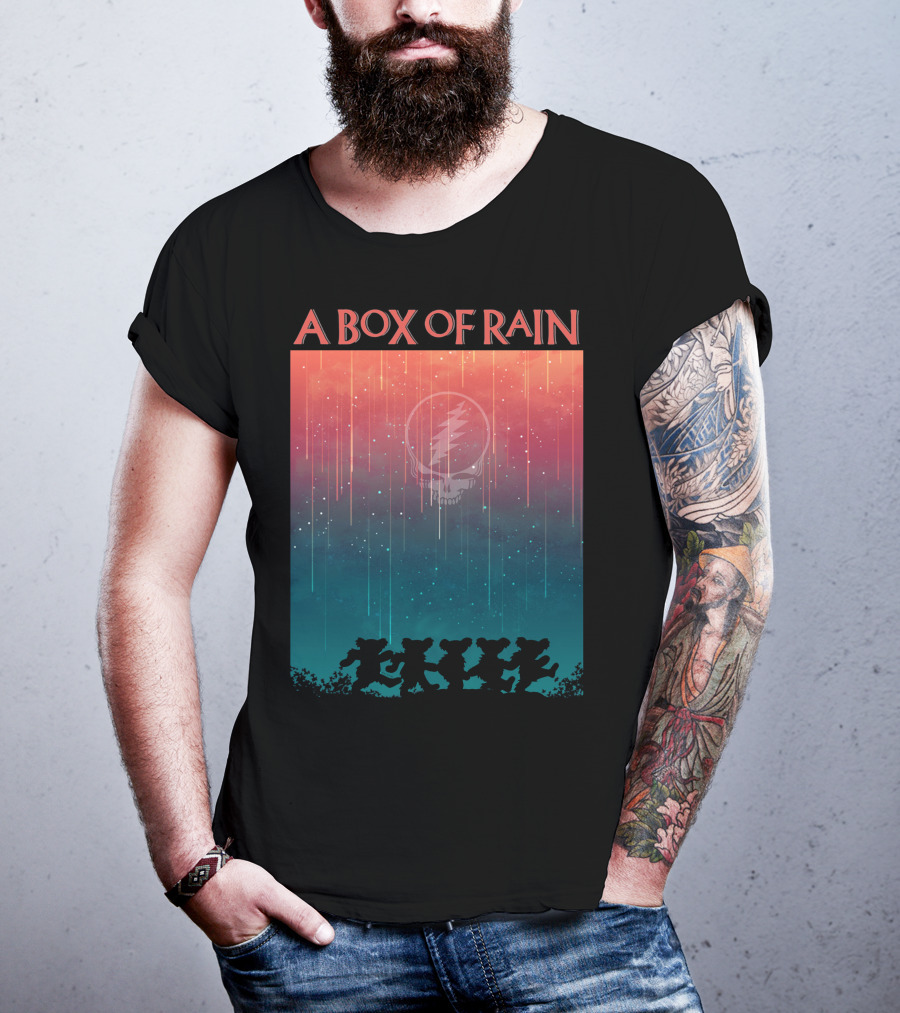 A Box Of Rain Grateful Dead Dancing Bears Steal Your Face T-Shirt