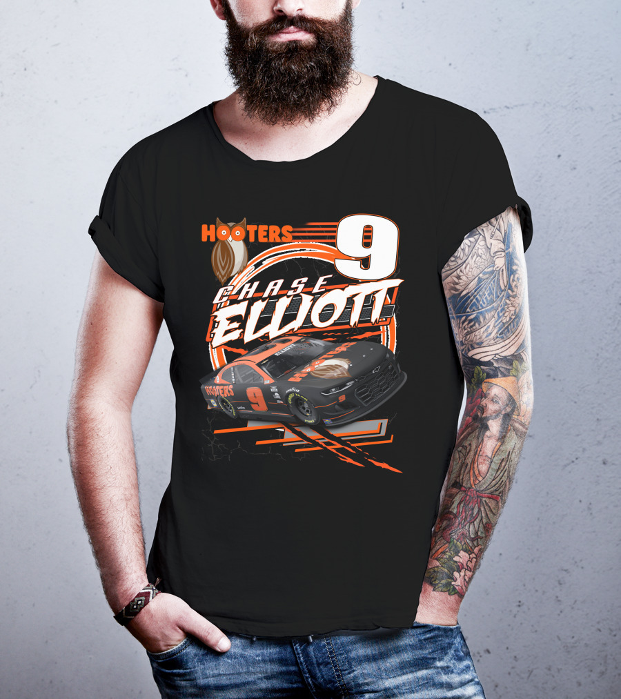 Chase Elliott Hooters 9 Nascar Racing Car T-Shirt