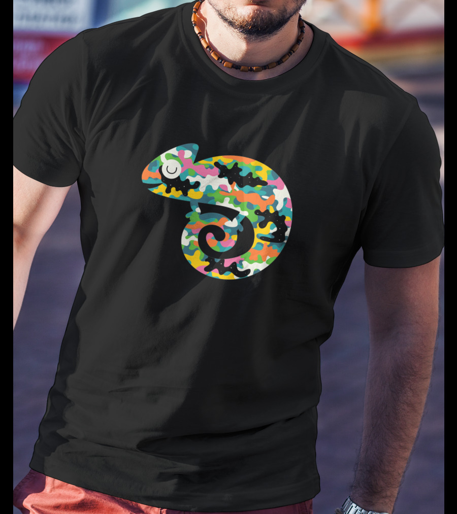 Alive 1371502 Colorful Camouflage Chameleon T-Shirt