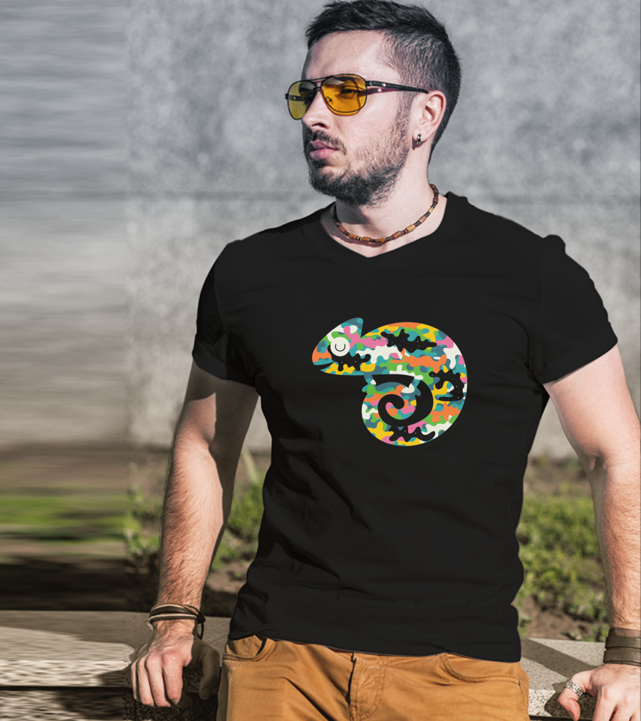 Alive 1371502 Colorful Camouflage Chameleon T-Shirt