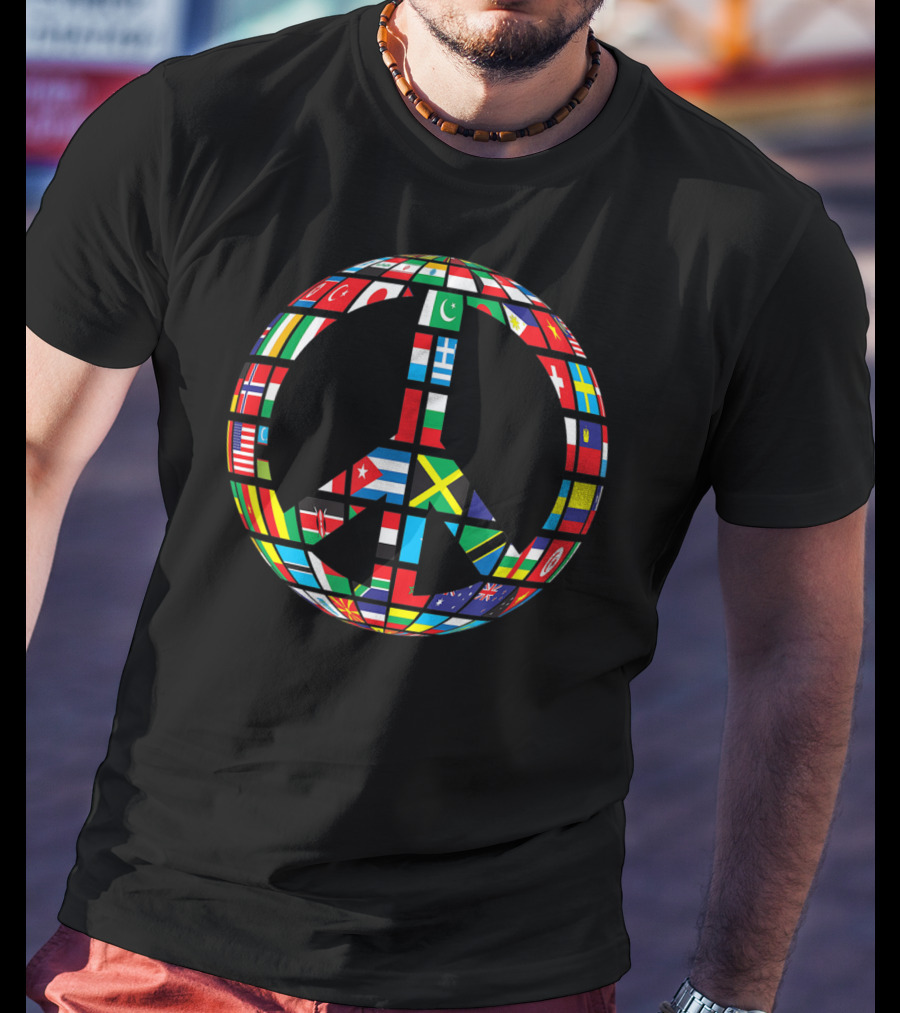 International Flag Peace Symbol Multicultural Unity T-Shirt