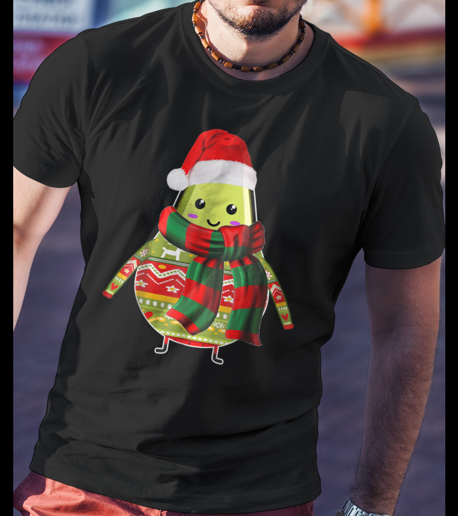 Avocado Ugly Christmas Cool Fruit Lover Santa Hat Holiday T-Shirt