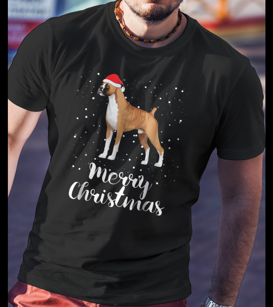 Merry Christmas Boxer Funny Family Group T-Shirt