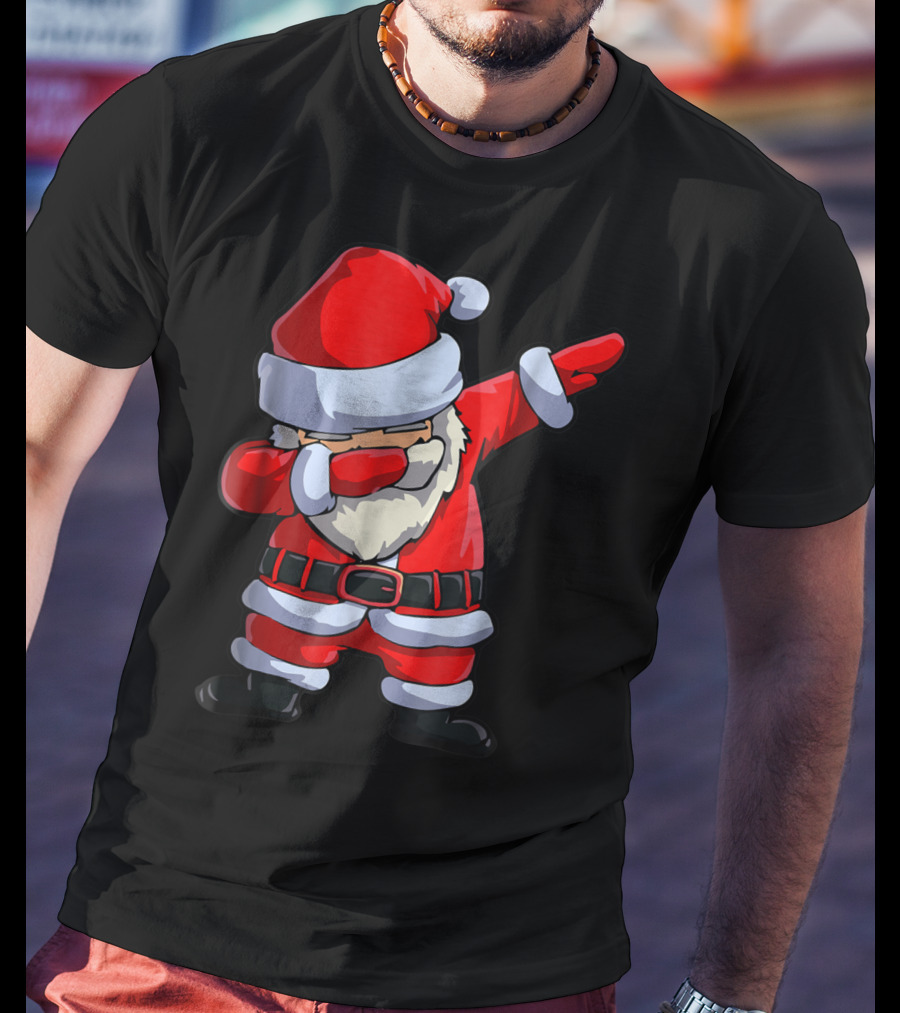 Christmas Dabbing Santa Kids Xmas Tees9 Iconic Festive Dance Motif T-Shirt
