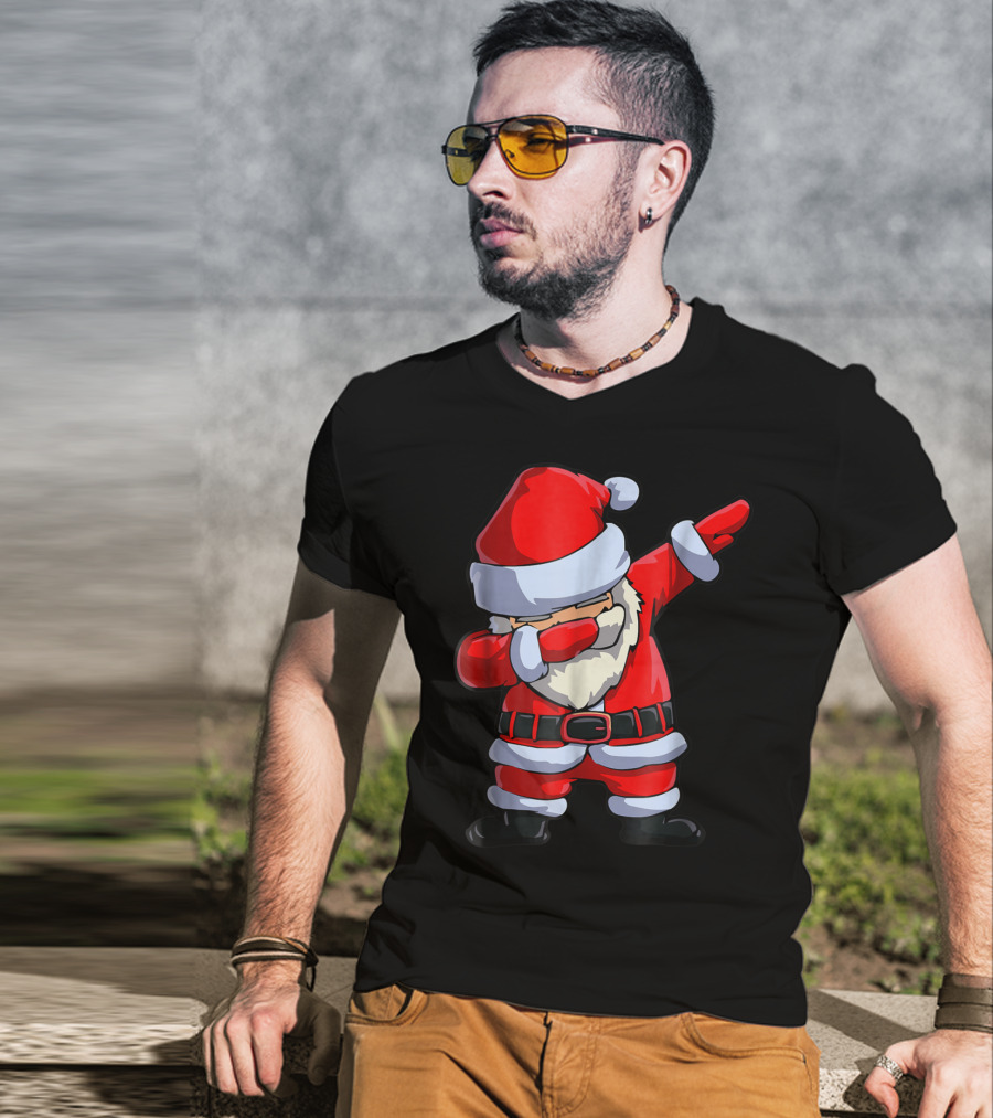 Christmas Dabbing Santa Kids Xmas Tees9 Iconic Festive Dance Motif T-Shirt