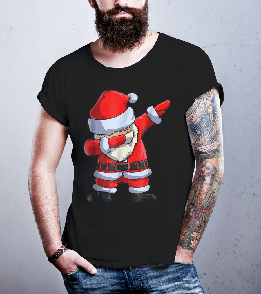 Christmas Dabbing Santa Kids Xmas Tees9 Iconic Festive Dance Motif T-Shirt