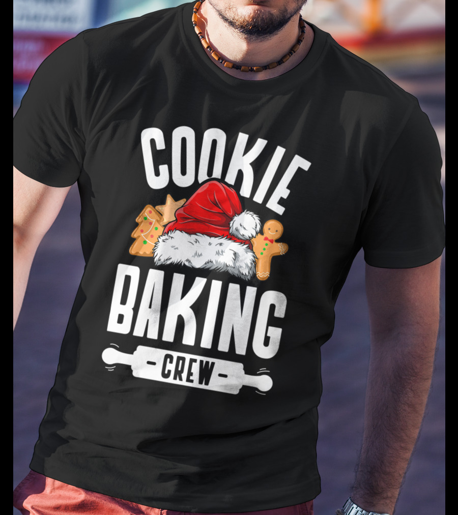Cookie Baking Crew Christmas Family Gingerbread Team Santa Hat T-Shirt