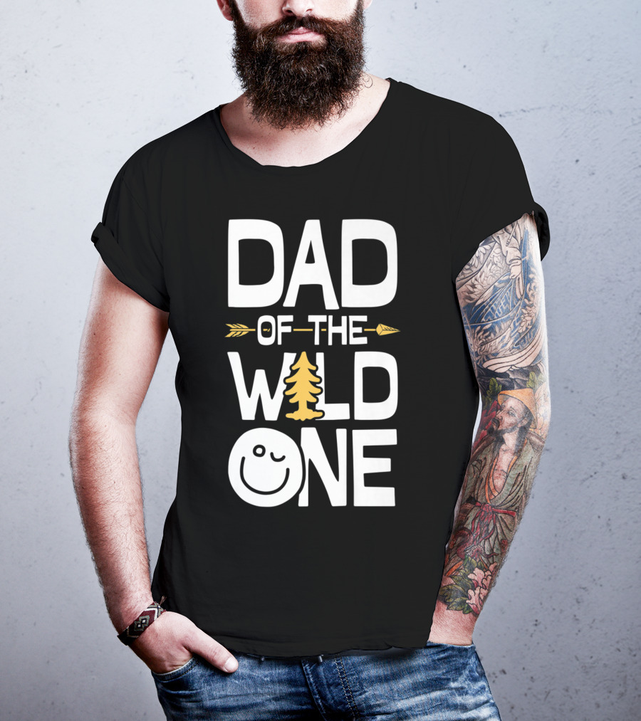 Dad Of The Wild One Smiley Tree Arrow T-Shirt
