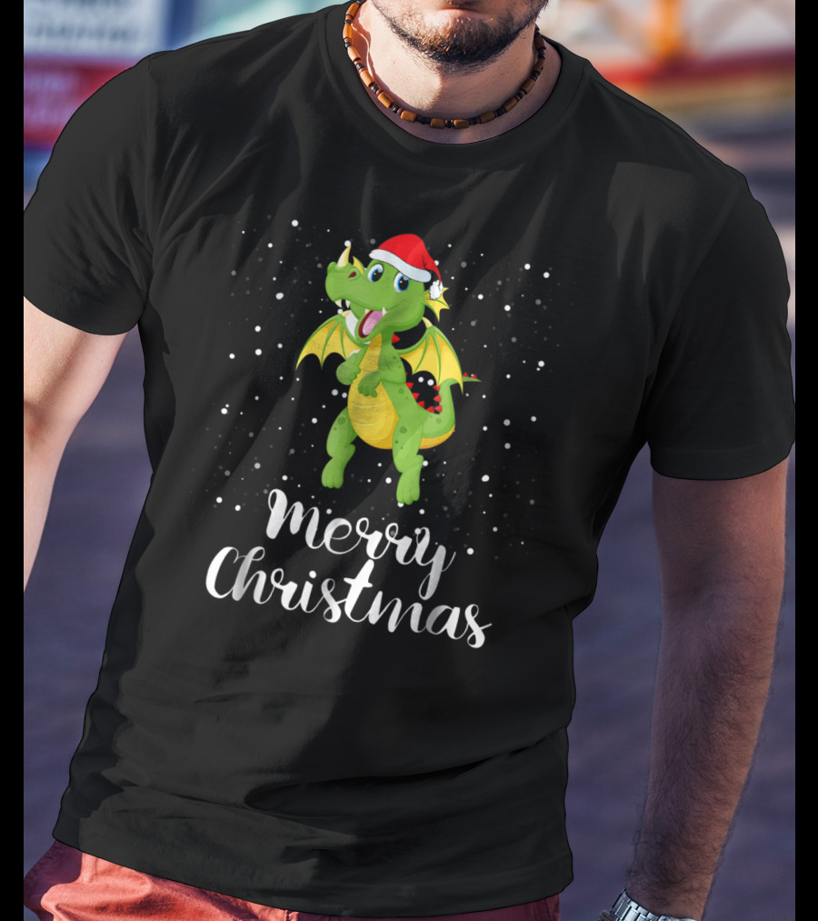 Merry Christmas Dragon Funny Matching Family Group T-Shirt