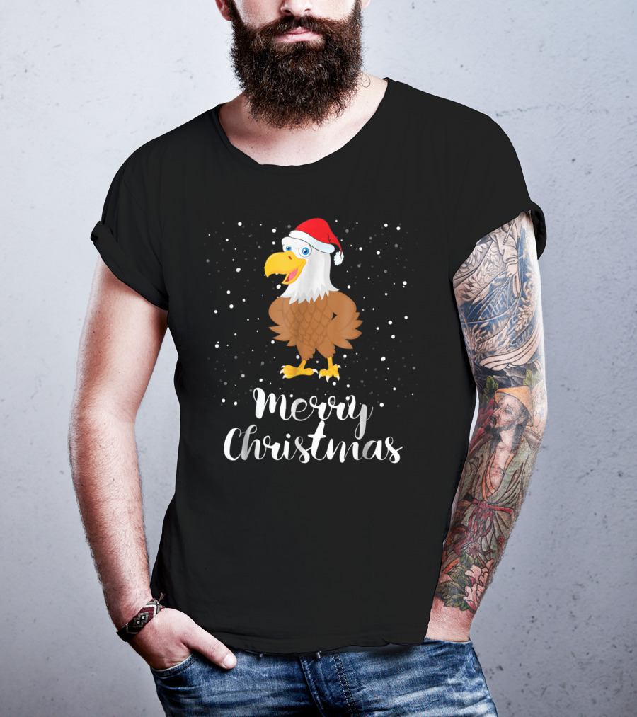 Merry Christmas Eagle Funny Christmas Matching Family Group T-Shirt