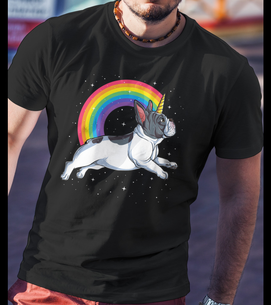 French Bulldog Unicorn Rainbow Galaxy Frenchicorn Kids Space Adventure T-Shirt