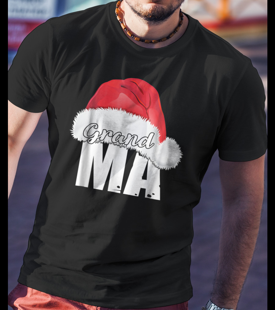 Grandma Christmas Santa Hat Family T-Shirt