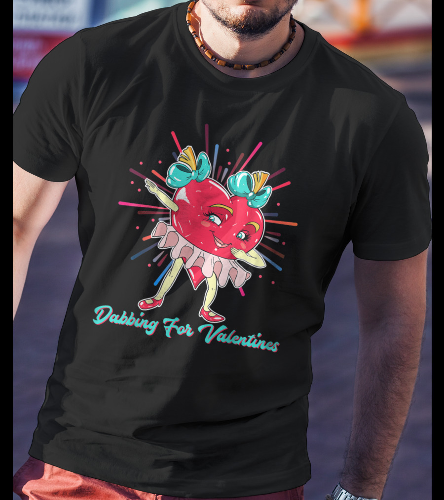 Dabbing For Valentines Heart Girl T-Shirt
