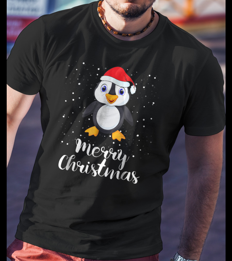 Merry Christmas Penguin Family Group Matching T-Shirt