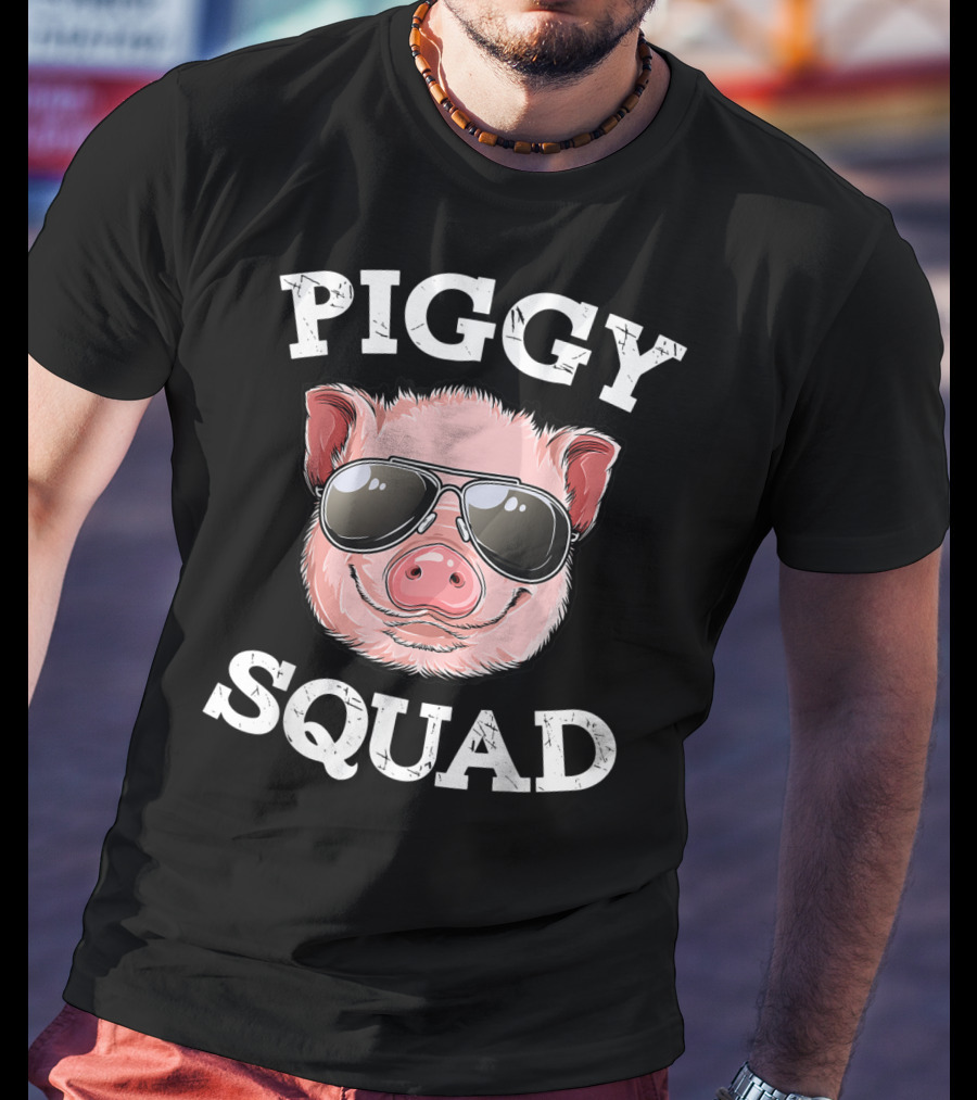 Piggy Squad Pig Lovers Farming Farmer Girls Sunglasses T-Shirt
