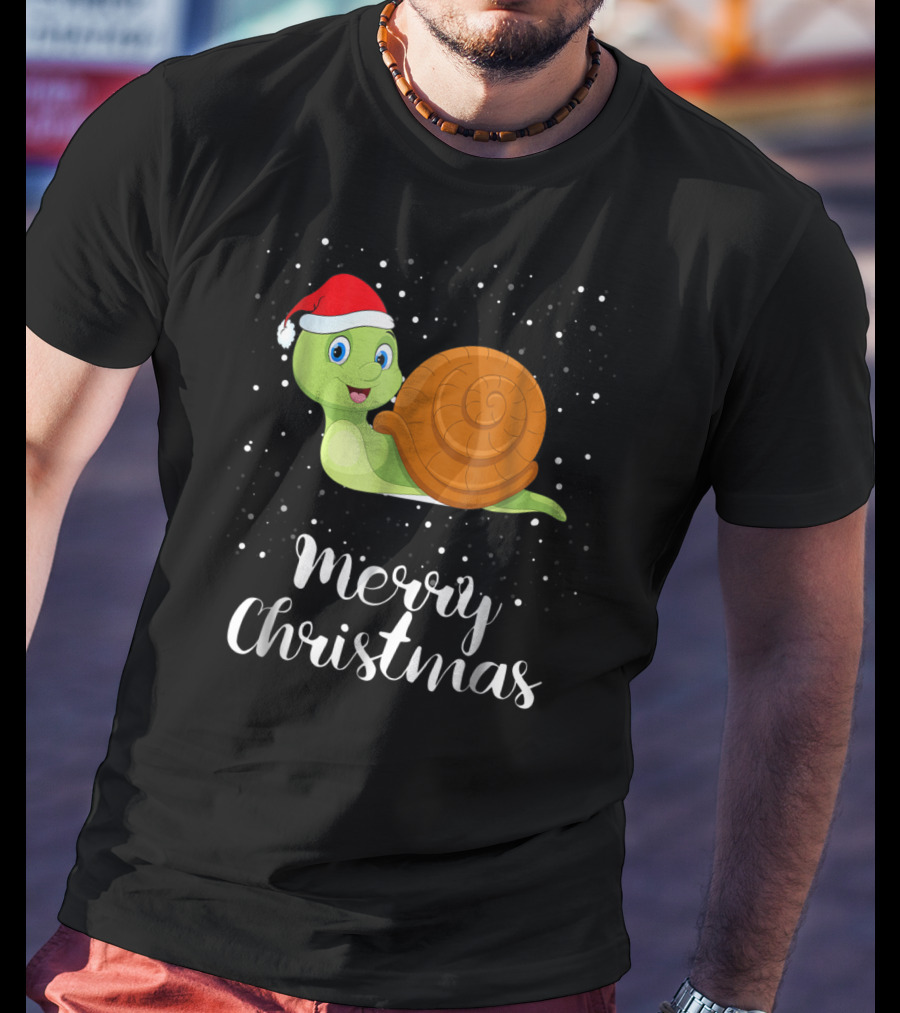 Merry Christmas Snail Funny Matching Family Group T-Shirt