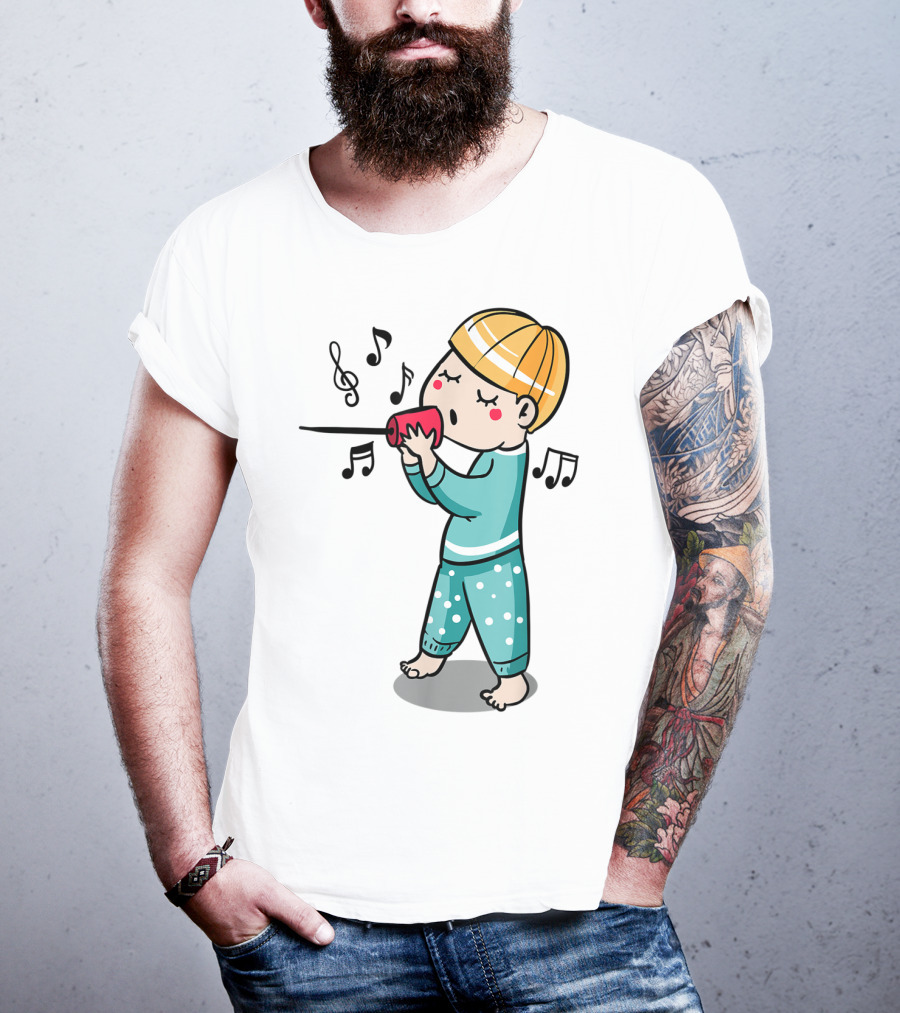 Valentines Couples Boy Her Him Girls Singing Music Notes T-Shirt