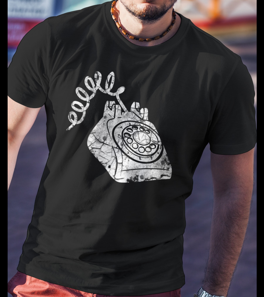 Vintage Phone Valentines Day Girls Boys Retro Rotary Telephone T-Shirt