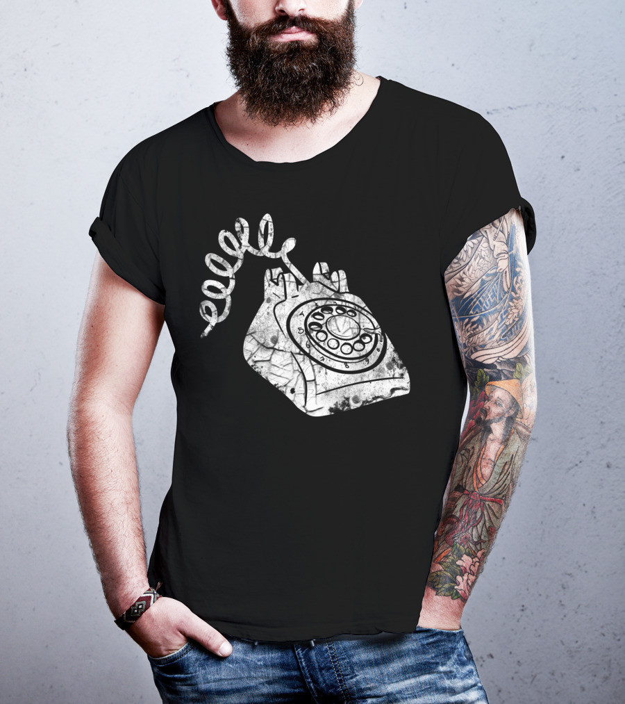 Vintage Phone Valentines Day Girls Boys Retro Rotary Telephone T-Shirt