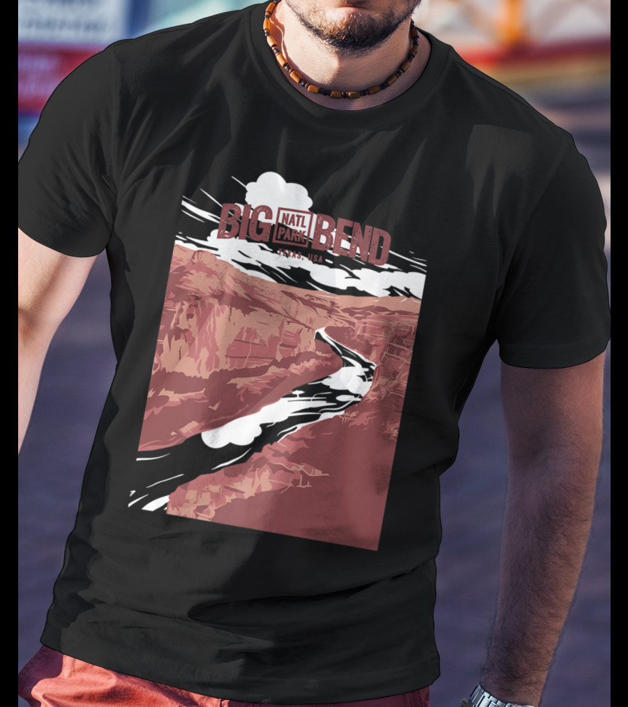 Big Bend National Park Texas USA Vintage Natl Park River Scene T-Shirt