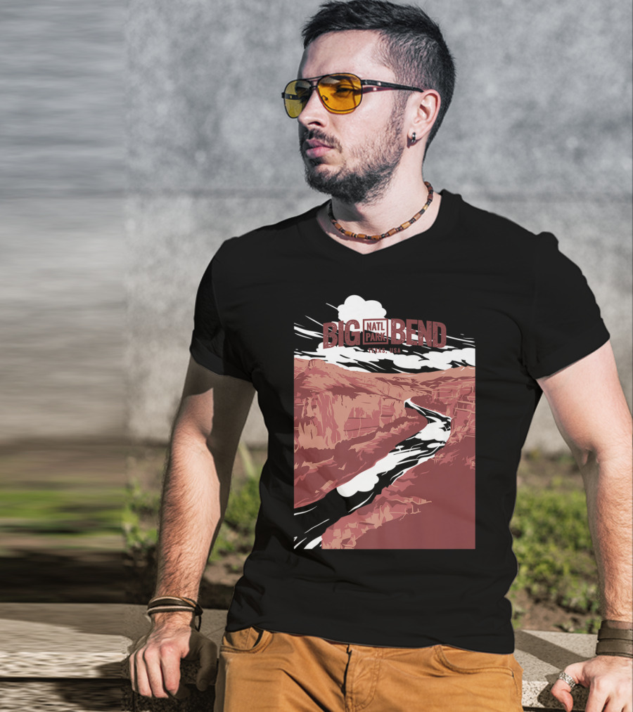 Big Bend National Park Texas USA Vintage Natl Park River Scene T-Shirt