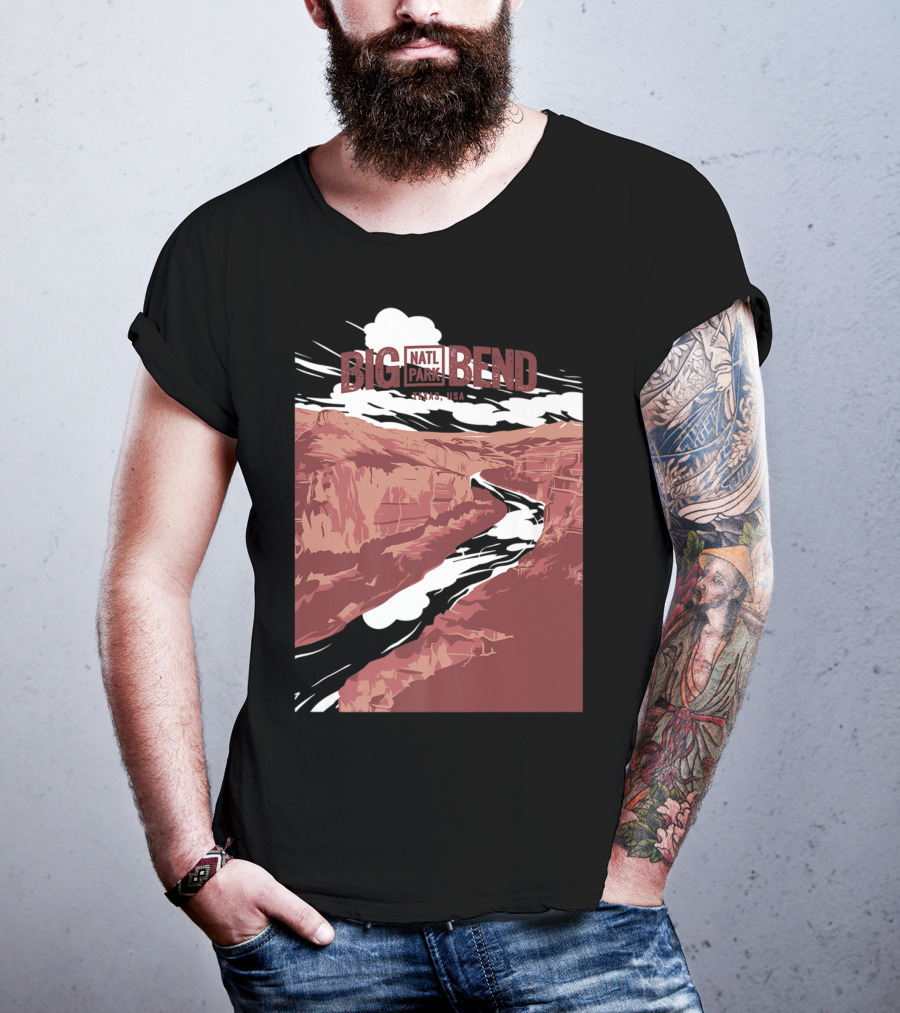 Big Bend National Park Texas USA Vintage Natl Park River Scene T-Shirt