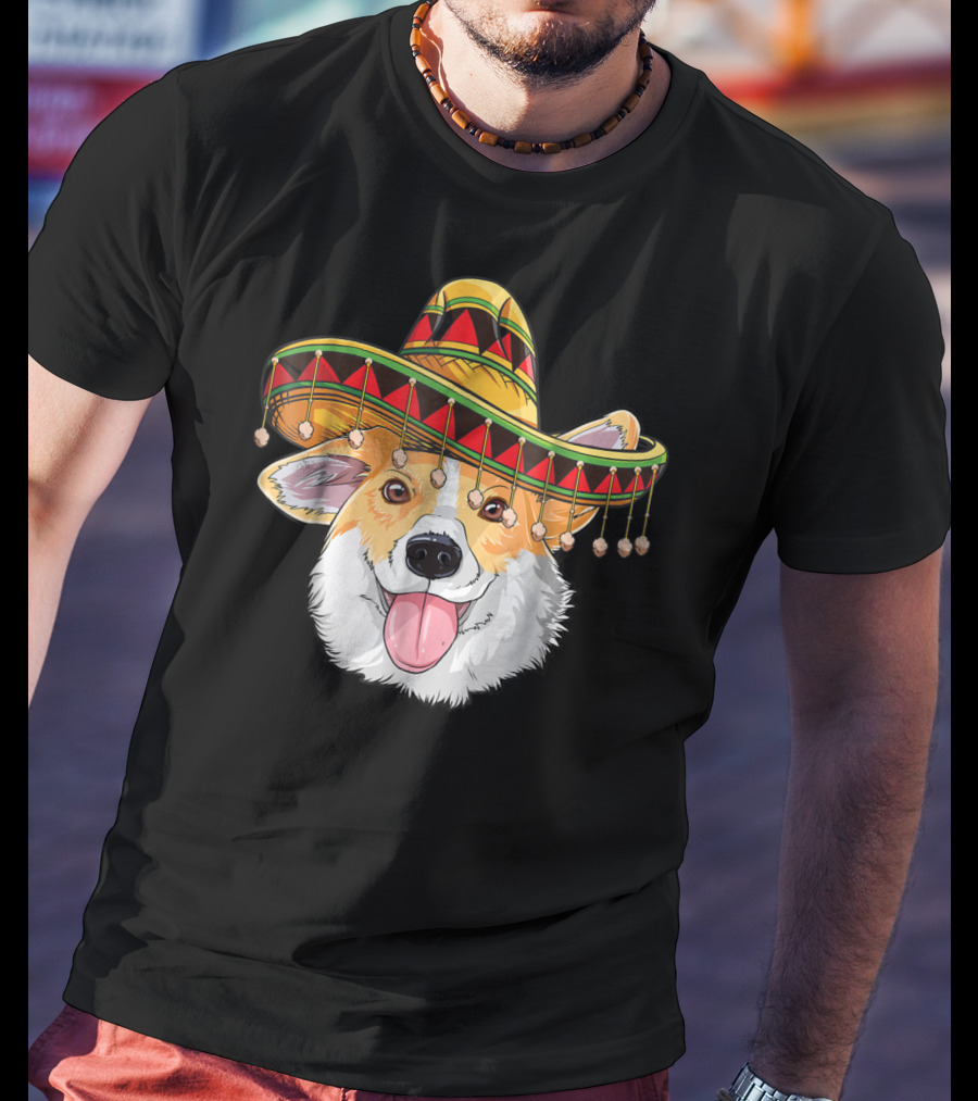 Cinco De Mayo Corgi Kids Boy Girl Sombrero Hat T-Shirt