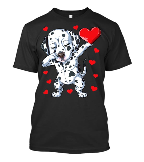 Dabbing Dalmatian Valentines Day Dog Lover Heart Boys1 T-Shirt