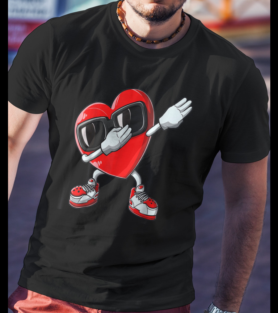 Dabbing Heart Valentines Day Love Funny19 Sunglasses Sneakers T-Shirt