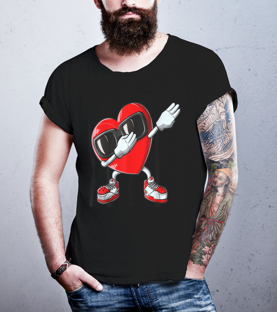 Dabbing Heart Valentines Day Love Funny19 Sunglasses Sneakers T-Shirt