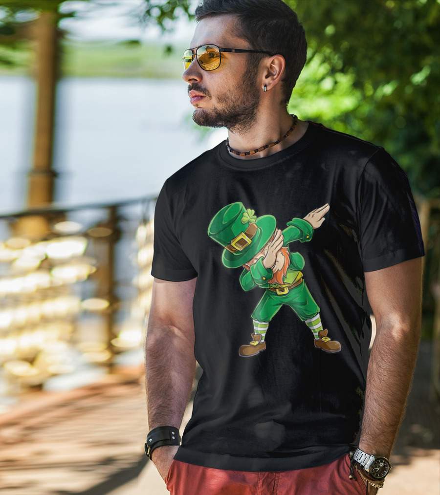 Dabbing Leprechaun St Patricks Day Boys Dab20 Dance Pose T-Shirt
