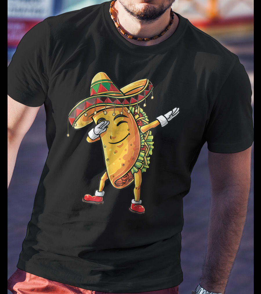 Dabbing Taco Sombrero Cinco De Mayo Kids Boys Girls Fun T-Shirt