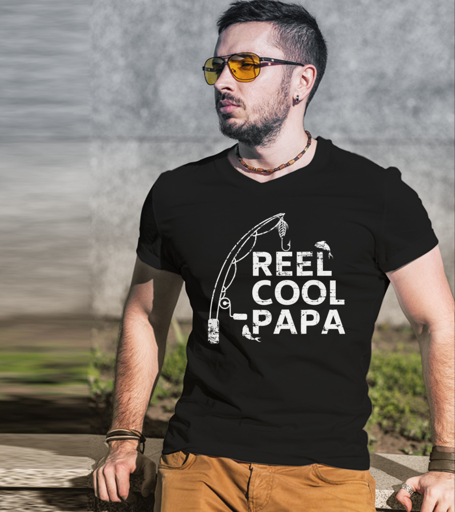Fishing Dad Reel Cool Papa Vintage69 Classic Angler T-Shirt