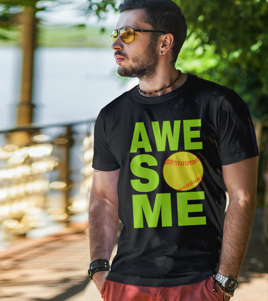 AWESOME Funny Softball Cute Love Player Tee60 T-Shirt