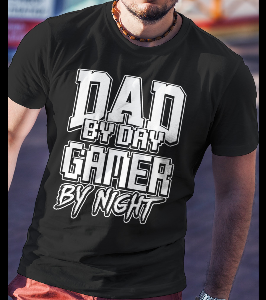 Dad By Day Gamer By Night Christmas Video Computer Games T-Shirt